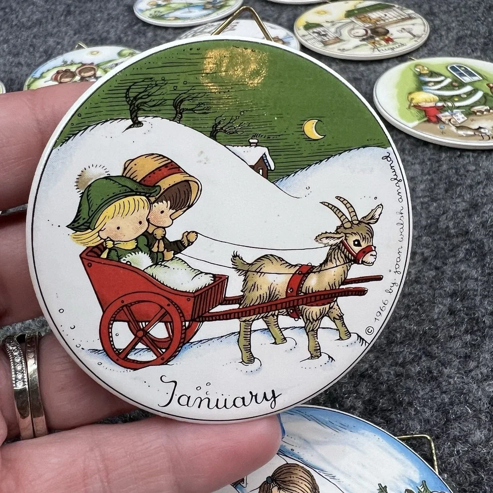 12 Joan Walsh Anglund Children Of West Germany Month Ornaments 1966 Mini Plates